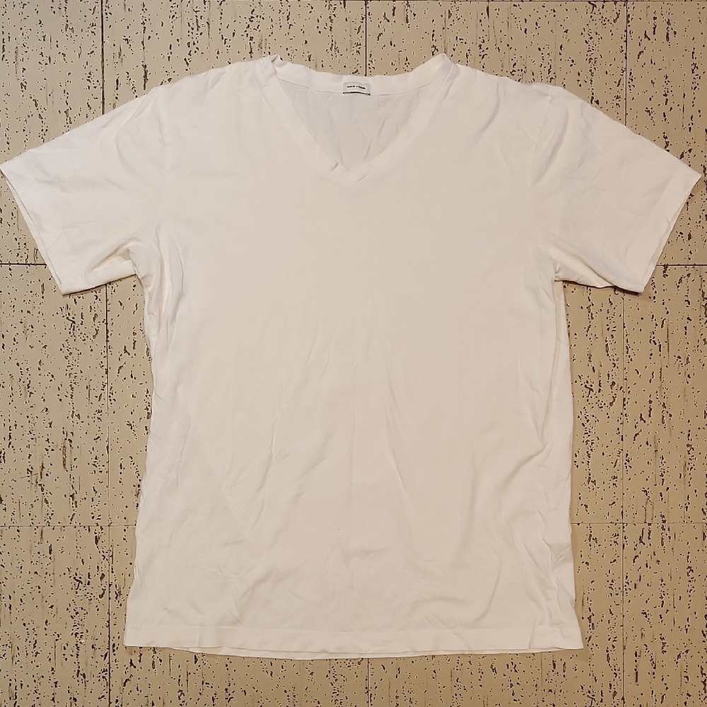 Son Of A Tailor White Supima Cotton V-Neck T-Shirt